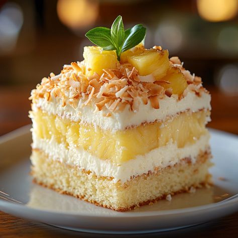 Pineapple Coconut Dream Cake – Naomi's Recipes Pineapple Coconut Cream Cake, Coconut Pineapple Dream Cake, Pineapple Coconut Dream Cake, Pineapple Dream Cake, Coconut Pineapple Cake, Pineapple Cake Recipe, Coconut Cream Cake, Tropical Desserts, Pineapple And Coconut