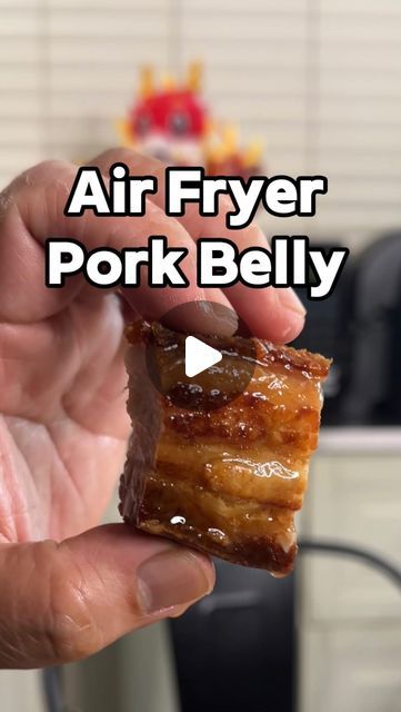 Fried Pork Belly Tacos, How To Cook Pork Belly, Pork Belly Wraps, Cooking Pork Belly, Belly Pork Air Fryer, Air Fryer Pork Belly, Pork Belly In The Air Fryer, Lechon Kawali Air Fryer, Airfryer Pork Belly