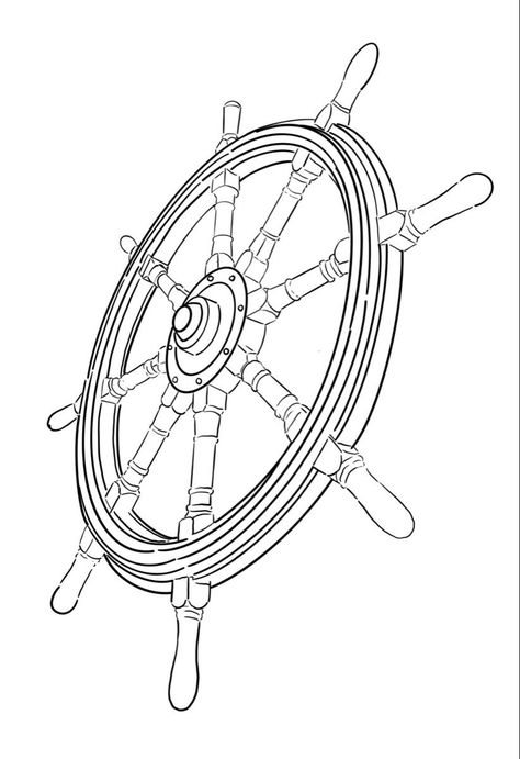 Ships Wheel Drawing, Ship Wheel Tattoo Design, Ship Wheel Drawing, Ship Anchor Tattoo, Nautical Tattoo Design, Sextant Tattoo, Helm Tattoo, Ship Wheel Tattoo, Compas Tattoo