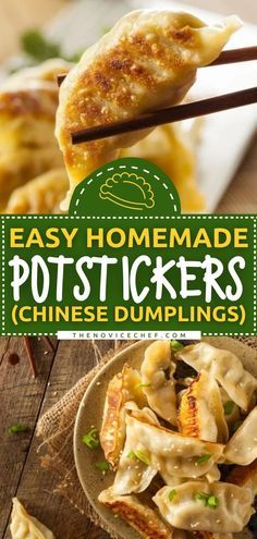 Easy Potstickers Recipe, Chicken Pot Stickers Recipe, Asian Dumpling Recipe, Homemade Potstickers, Easy Dumplings Recipe, Dumplings Recipe Chinese, Potstickers Recipe, Koreansk Mat, Easy Dumplings