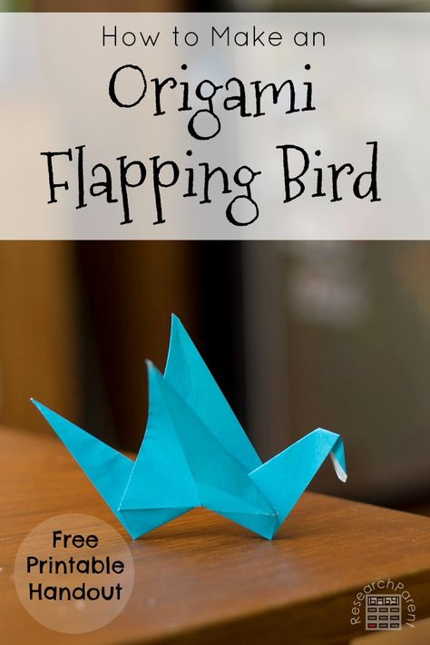 Step by step picture tutorial for making an origami bird with wings that really flap. A free printable handout with all the instructions is included. via @researchparent Origami Stem, Origami Instructions Step By Step, Printable Origami Instructions, Origami Party, Origami Printables, Origami Flapping Bird, Diy Origami Home, Diy Origami Home Decor, Flapping Bird