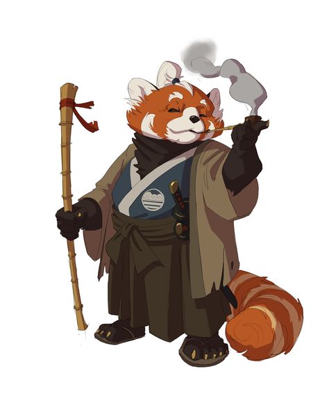 ArtStation - Kiyamoto Sensei and his student Hiroji, Ugo Chiola Sensei Character Design, Kangaroo Character, Panda Art, Dnd Art, Creature Concept Art, Red Panda, 영감을 주는 캐릭터, Character Design References, Character Creation