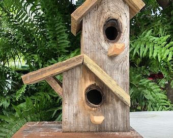 Cool Bird Houses, Large Bird Houses, Homemade Bird Houses, Bird Houses Ideas Diy, Birdhouses Rustic, Bird House Feeder, Rustic Birdhouse, Wooden Bird Houses, Bird House Plans