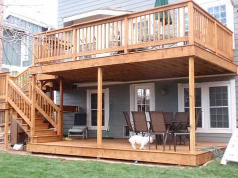 Walkout Basement Backyard Ideas from landscaping, plants and flowers, pools and hot tubs, lighting, under decks, and more. Basement Backyard, Terrasse Med Tak, Deck Staircase, Patio Under Decks, Deck Remodel, Cozy Garden, Patio Deck Designs, Deck Designs Backyard, Deck Stairs