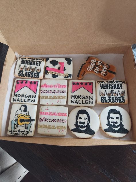 Morgan Wallen Cookies Decorated, Morgan Wallen Cookies, Morgan Wallen Cake, Rodeo Birthday, Morgan Wallen, Future Plans, Sweet 16, Cookie Decorating, Rodeo