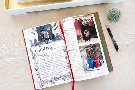 Create a Christmas Memory Book | suzanneobrienstudio.com Christmas Memory Book, Memory Book Diy, Photo Book Inspiration, Christmas Photo Album, Holiday Organization, Memory Journal, Memory Album, Christmas Albums, Keepsake Books