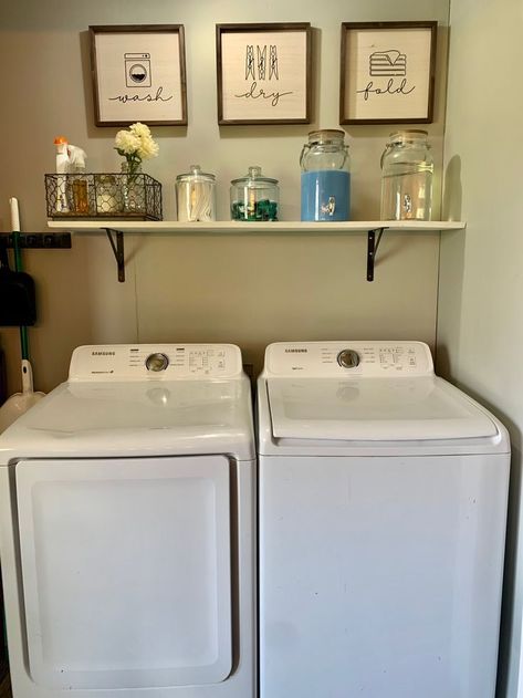 #laundryroomideas #diy Small Laundry Organization Ideas, Small Apartment Laundry Room Ideas, Cheap Laundry Room Makeover Diy, Small Laundry Room Closet, Apartment Laundry Room Decor, Cheap Laundry Room Makeover, Apartment Laundry Room, Closet Upgrade, Landry Room