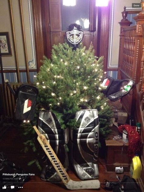 Hockey Decorations, Hockey Christmas Tree, Hockey Family, Goalie Mom, Hockey Bedroom, Hockey Christmas, Hockey Decor, Hockey Room, Rangers Hockey