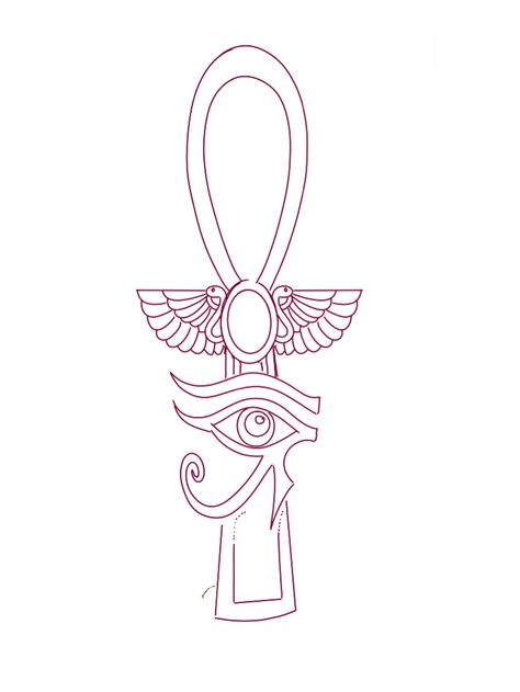 Egyptian Drawings Goddesses, Ankh Tattoo Stencil, Pheronic Art, Ahnk Tattoo Stencil, Egyptian Tattoo For Women Symbols, Small Egyptian Tattoo For Women, Simple Egyptian Tattoo, Egyptian Tattoo Stencil, Egyptian Goddess Drawing