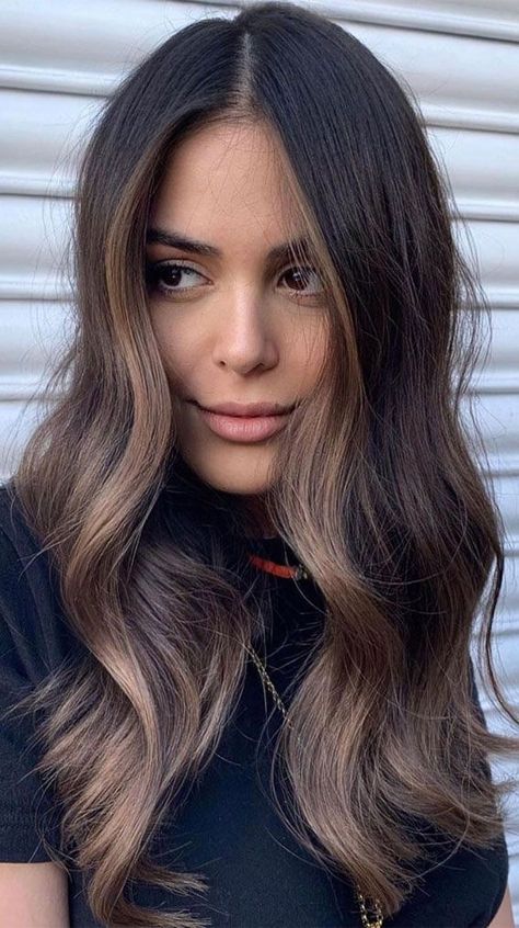 California Brunette, Ashy Hair, Vellus Hair, Balayage Ideas, Hair 50, Rambut Brunette, Hair Contouring, Black Hair Balayage, Brown Hair Looks