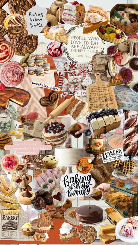 Vision Board Baking Aesthetic, Foodie Aesthetic Wallpaper, Baking Aesthetic Pictures, Aesthetic Baking Background, Cookies Astethic, Bakery Aesthetic Wallpaper, Baking Aesthetic Wallpaper, Food Collage Aesthetic, Bakery Journal