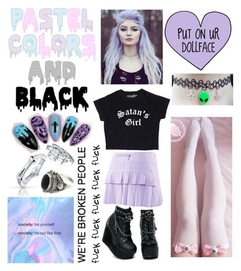 "Pastel Goth" by kitcat01 ❤ liked on Polyvore featuring NIKE, Bling Jewelry and NOVICA Kawii Accessories, Goth Outfits Polyvore, Pastel Emo Outfits, Pastel Emo, Emo Outfits For Girls, Cute Pastel Outfits, Pastel Outfits, Shakespeare Sonnets, Outfits Pastel