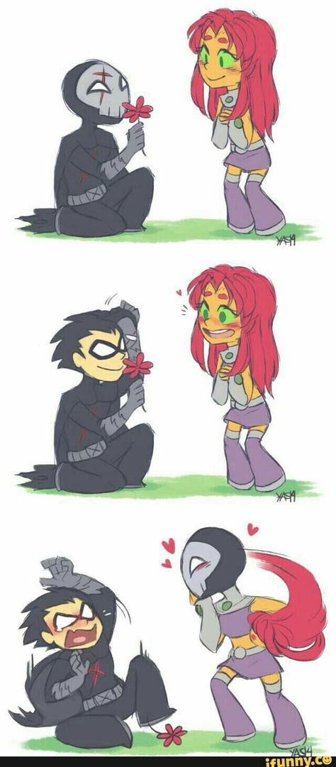 Robin Y Starfire, Robin X Starfire, Robin And Starfire, Robin Teen Titans, Robin Starfire, Teen Titans Love, Nightwing And Starfire, Original Teen Titans, Teen Titans Fanart