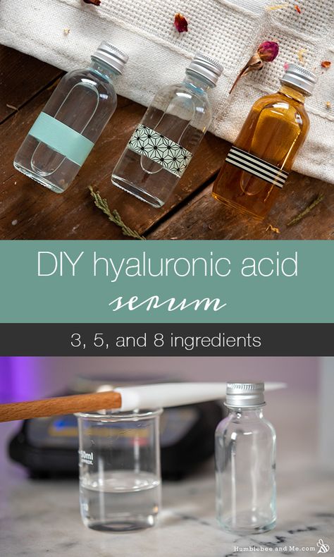 In this post I’m going to teach you how to make three different hyaluronic acid serums; one with 3 ingredients, one with 5, and one with 8. Each formulation builds on the one before it so you can see how … Continue reading → Diy Hyaluronic Acid Serum, Homemade Hydroxycloriquin, Cosmetic Chemistry Aesthetic, Hyaluronic Acid Serum Recipe, Kitchen Apothecary, Face Serum Recipe, Best Hyaluronic Acid Serum, Lip Gloss Recipe, Ageing Skincare