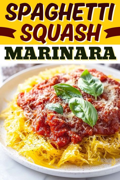 This easy spaghetti squash marinara is light, healthy, and delicious! It offers the taste of traditional spaghetti without all the carbs. Spaghetti Squash Marinara, Spaghetti Squash Spaghetti, Can Butter, Easy Spaghetti Squash, Spaghetti Squash Recipes Healthy, Spaghetti Squash Recipes Easy, Traditional Spaghetti, Squash Spaghetti, Pork And Beans