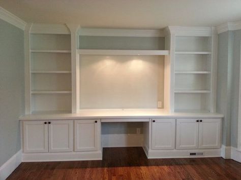 tired of your home office built in cabinets just might work for you, home office, organizing, storage ideas Office Built Ins, Desk Diy, Office Remodel, Muebles Living, Office Makeover, Empty Room, Craft Room Office, Built In Desk, Built In Cabinets