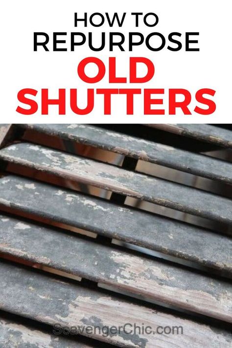 Do you love decorating with old shutters? check out this great repurposed home decor project.  Perfect for decorating on a budget so pick some up at your local thrift store and learn how to use old shutters for home organization. #diy #oldshutters #homedecor Old Shutters Repurposed, Decorating With Old Shutters, Shutters Diy, Repurposed Home Decor, Decor Hacks Diy, Shutter Projects, Diy Thrift Store Crafts, Shutter Decor, Vintage Shutters