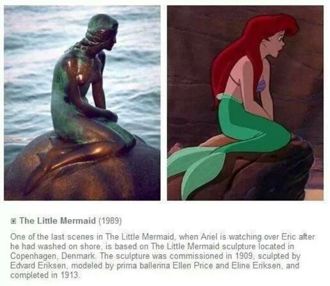 The little mermaid statue Mermaid Sculpture, Disney Nerd, Disney Facts, Hans Christian, Ariel The Little Mermaid, Disney Memes, Disney Dream, Disney Funny, Disney Fun