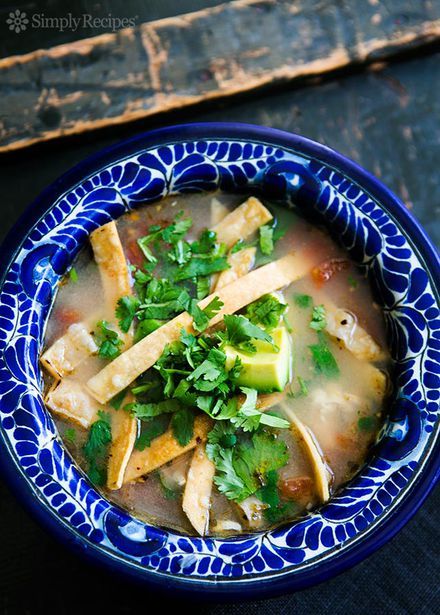 Mexican Chicken Lime Soup (Sopa de Lima) Recipe Chicken Lime Soup, Chicken Lime, Lime Soup, Mexican Soup Chicken, Tortilla Strips, Mexican Soup, Mexican Chicken, Chicken Tortilla Soup, Soup And Stew