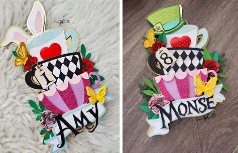 Alice In Wonderland Cake Topper, Alice In Wonderland Crafts, Alice In Wonderland Room, Alice In Wonderland Decorations, Alice In Wonderland Tea Party Birthday, Alice In Wonderland Cakes, 3d Cake Toppers, Frame Kids Art, Diy Cake Topper