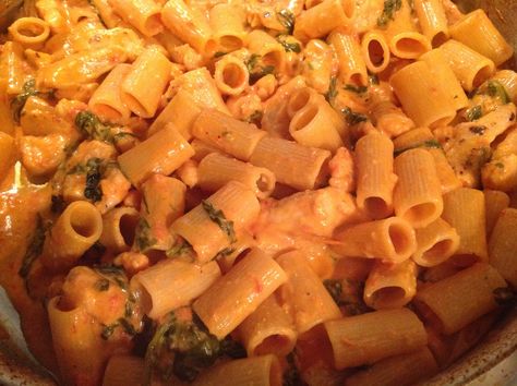 Rigatoni Fiorentina image Rigatoni Fiorentina, Family Cookbook, Spinach Stuffed Chicken, Rigatoni, Chicken Seasoning, Pasta Sauce, Italian Food, Treat Recipe, How To Cook Pasta