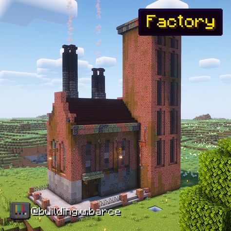 Minecraft run-down industrial building design with smoke stacks Minecraft Tuff Build, Minecraft City Restaurant, Minecraft Industrial Decoration, Minecraft Factory Steampunk, Minecraft Conjoined Houses, Factory Design Minecraft, Minecraft Draw Bridge, Minecraft Dieselpunk, Brick Building Minecraft