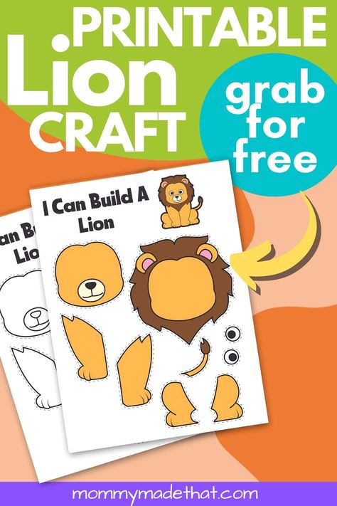 Free Printable Lion Craft Template Cub Scout Crafts, Paper Plate Animals, Cub Scout Activities, Lion Craft, Scout Activities, Scouts Crafts, Cub Scout, Kids Board, Educational Worksheets