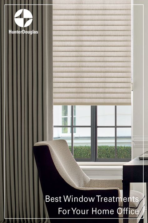 Home Office Curtains Window Treatments, Office Window Treatments, Tall Window Treatments, Home Office Window, Best Window Treatments, Office Curtains, Tall Windows, Homemade Cleaning Solutions, Office Window