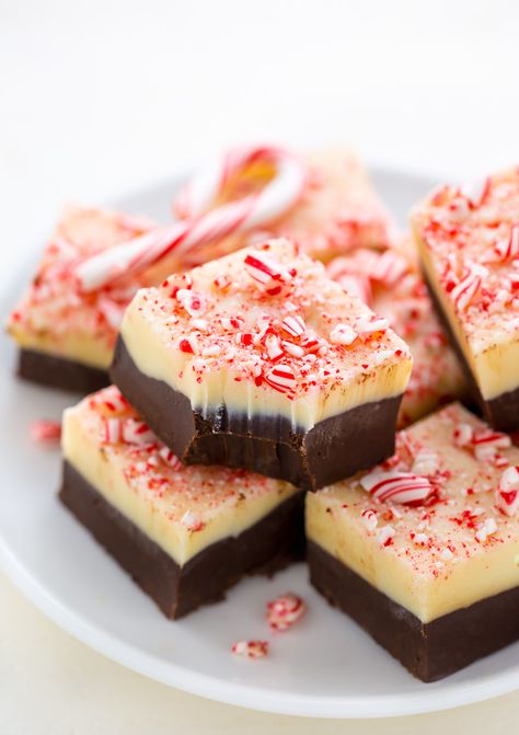 Peppermint Bark Fudge Recipe, Christmas Peppermint Bark, Peppermint Fudge Recipe, Peppermint Bark Fudge, Homemade Holiday Treats, Homemade Peppermint Bark, Peppermint Bark Recipes, Christmas Candy Easy, Easy Christmas Candy Recipes