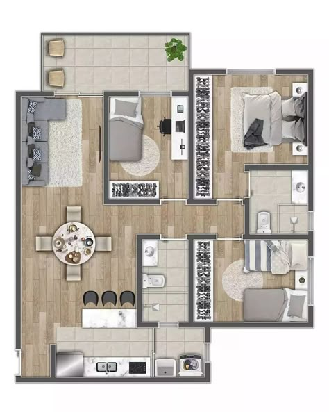 Small Apartment Floor Plans, Small Apartment Layout, Small House Blueprints, Building Design Plan, Small Tiny House, Building House Plans Designs, Apartment Floor Plans, Home Design Floor Plans, House Construction Plan