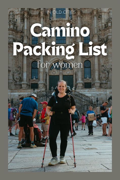 In this guide to packing for the Camino de Santiago, learn which items women should include in their backpacks, and which ones to leave at home, for the best possible Camino experience. Discover how to pack everything you need and nothing that you don't! Camino Packing List For Women, Camino Backpack, Packing List For Women, Packing List For Camino De Santiago, Camino Walk, Spain Hike Camino De Santiago, Camino Trail, Printable Packing List, Packing Essentials List