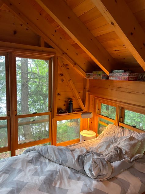 Summer Cabin Bedroom, Cabin Room, Summer Cabin, Log Cabin Rustic, Cabin Bedroom, Cosy Room, Modern Cabin, Cabin Life, House Room