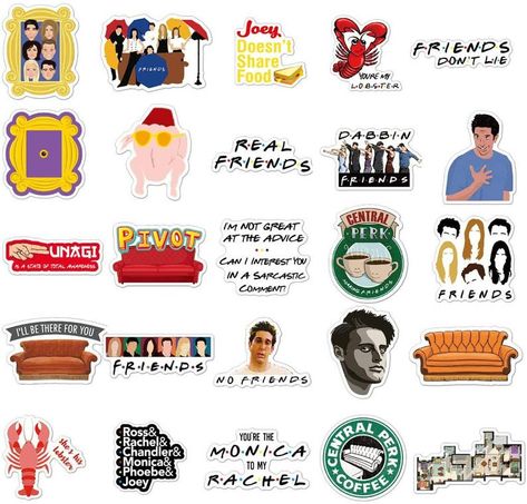 Friends Sticker Packs Vinyl Stickers VSCO Stickers | Etsy Disney Big Hero 6, Friends (tv Series), Friends Tv Series, Biggie Smalls, Friends Series, Disney Sticker, Diy Funny, Bike Trips, Unique Sticker