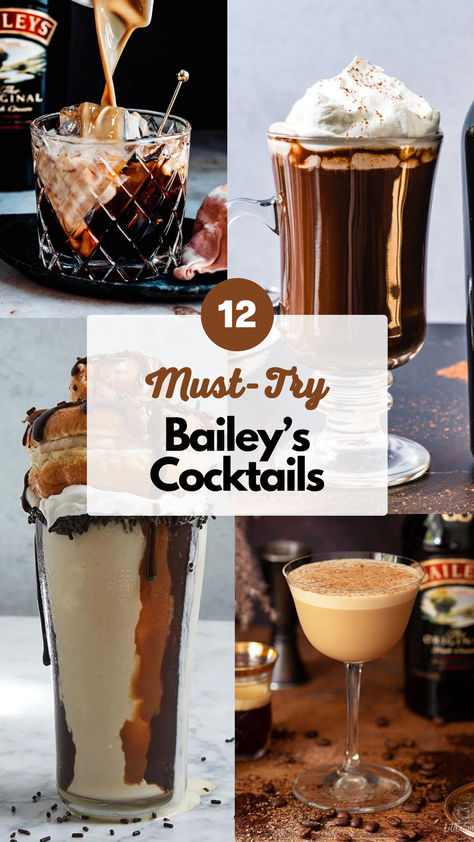 Baileys Cocktails Coffee Mixed Drinks Cocktails, Coctails Recipes Baileys, Holiday Drinks Alcohol Recipes, Drinks With Baileys And Kahlua, Best Baileys Drinks, Bailey Cocktails Recipes, Baileys Cocktail Recipes, Mixed Drinks With Baileys, Easy Baileys Drinks