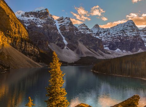 Morraine Lake summer sunset - Moraine Lake summer sunset. I often see wider shots here but I wanted to showcase the height on the mountains by shooting a bit tighter. this is just after sunset. Lake Tattoo, Lake Summer, Moraine Lake, Lake Sunset, Lake Louise, Summer Sunset, Rocky Mountains, Sunrise Sunset, Beautiful Nature