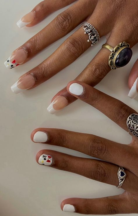 hello kitty nails Hello Kitty Face Nails, Hello Kitty Nails Natural, Hello Kitty Natural Nails, Hello Kitty Thanksgiving Nails, Hello Kitty Manicure, French Tip Hello Kitty Nails, Hello Kitty Short Nails, Short Hello Kitty Nails, Hello Kitty Nails Short