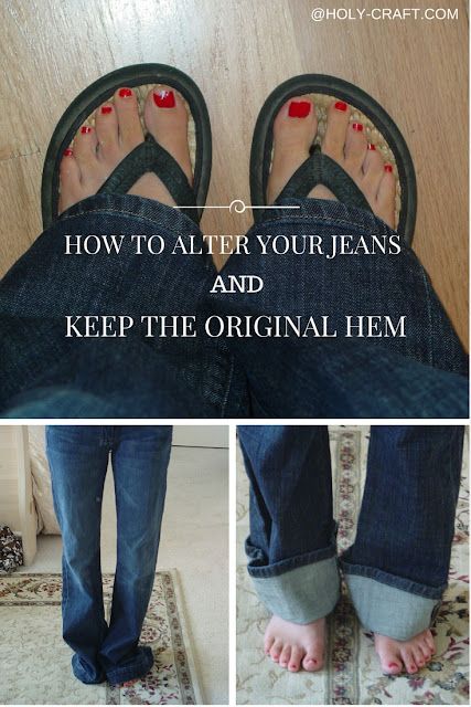 How to alter your jeans and keep the original hem an easy beginners guide to sewing Alter Jeans, Hemming Jeans, Altering Jeans, Serger Thread, Original Hem, Handmade Crafts Gifts, How To Shade, Hem Pants, Bright Ideas