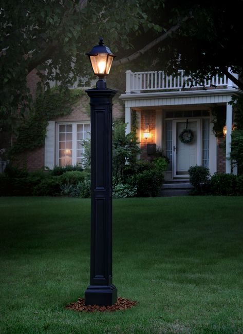 Free 2-day shipping on qualified orders over $35. Buy Mayne Signature Lamp Post - Black w/Mount at Walmart.com Solar Light Crafts, Driveway Lighting, Outdoor Lamp Posts, Black Lamp, Pipe Lamp, Kids Travel, Residential Lighting, Standard Lamps, Mason Jar Lighting