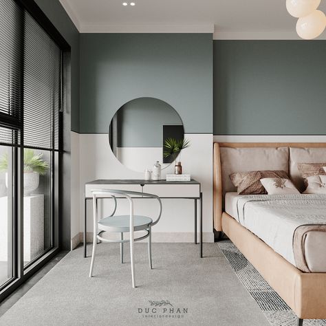 THE EMERALD part II on Behance Modern Minimalist Bedroom, Bedroom Wall Designs, Hotel Room Design, Bedroom Wall Paint, 아파트 인테리어, Home Room Design, Apartment Interior, Minimalist Bedroom, Bedroom Colors