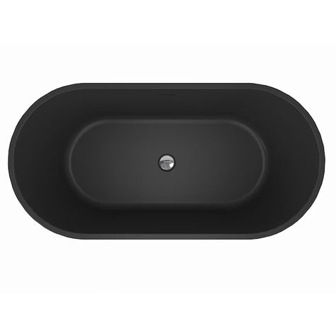 AKDY Freestanding Bathtub 28.7-in W x 59.8-in L Matte Black Acrylic Oval Center Drain Freestanding Soaking Bathtub (Drain Included) in the Bathtubs department at Lowes.com Bathtub Top View, Stand Alone Bathtubs, Black Bathtub, Stand Alone Tub, Modern Bathtub, Map Making, Bathtub Drain, Tub Doors, Freestanding Bathtub