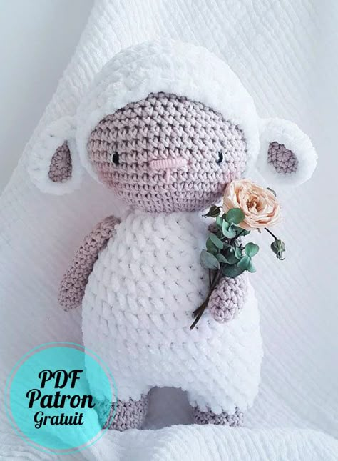 Mouton facile Amigurumi Modèle PDF Gratuit - Amigurumibox Easy Crochet Sheep Free Pattern, Crochet Sheep Amigurumi Free Pattern, Crochet Lamb Free Pattern Amigurumi, Sheep Lovey Crochet Free Pattern, Crochet Sheep Free Pattern Amigurumi Lamb, Baby Shower Deco, Crochet Geek, Crochet Magazine, Crochet Motifs