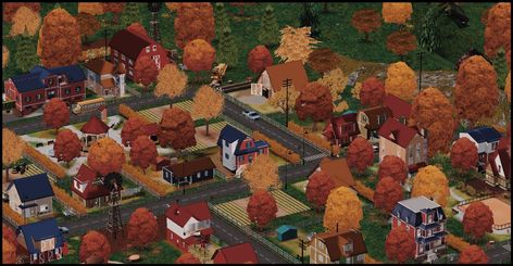 Mod The Sims - Neighborhood Landscape Pictures (v3) Sims 2 Games, Sims 1, Sims 4 Game, Different Seasons, Sims House, Landscape Pictures, Sims 2, Sims 3, Sims Cc