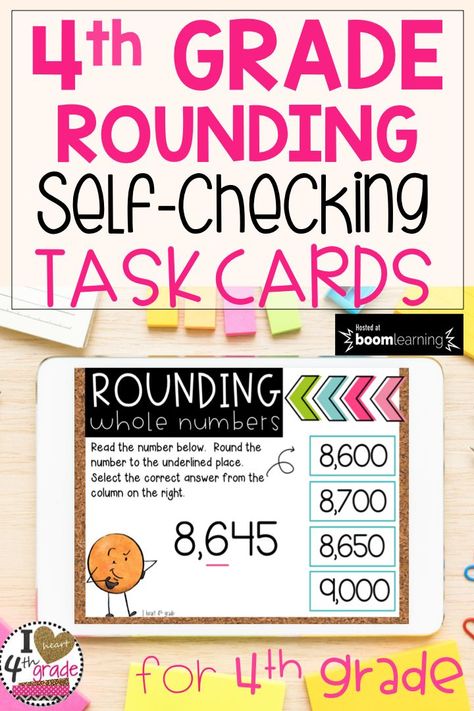 Rounding Numbers 4th Grade, Rounding Whole Numbers 4th Grade, Rounding Games 4th Grade, Rounding Activities 4th Grade, Rounding Numbers Activities, Rounding Practice, Rounding Activities, Rounding Whole Numbers, Elementary School Math Activities