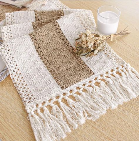 Boho Table Runner for Summer Home Decor with Tassels 72 Inches Long Farmhouse Rustic Table Runner Cream & Brown Macrame Burlap Table Decoration for Living Room Bridal Shower (12x72 Inches) Burlap Table Decorations, Brown Macrame, Boho Dining Room, Thanksgiving Table Runner, Rustic Table Runners, Boho Table Runner, Macrame Table, Farmhouse Table Runners, Boho Table