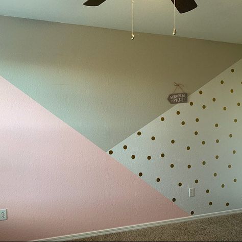 Metallic Gold Wall Decals Polka Dot Wall Sticker Decor | Etsy Gold Wall Decals, Girls Room Paint, Girl Bedroom Walls, Kids Room Paint, Polka Dot Walls, Bedroom Wall Designs, Bedroom Wall Paint, Accent Wall Bedroom, Girl Bedroom Decor