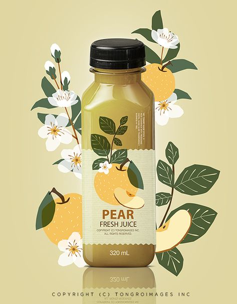 Clean Illustration Style, Smoothie Packaging Design, Food Packaging Illustration, Juice Packaging Design Bottle, Juice Design Packaging, Boba Packaging, Juice Graphic Design, Juice Package Design, Juice Label Design