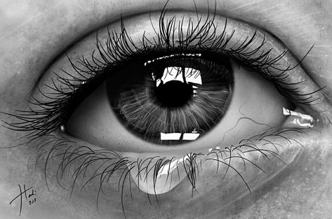 Tato Mata, Eye Pencil Drawing, Easy Pencil Drawings, 3d Pencil Drawings, Realistic Eye Drawing, Tears In Eyes, Desen Realist, Realistic Pencil Drawings, Výtvarné Reference