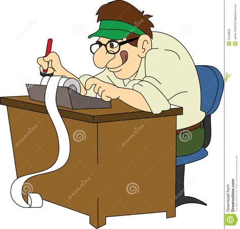 Accountant stock vector. Illustration of clerk, calculator - 41456822 Accountant Illustration, Desk Illustration, Green Visor, Character Illustration, Calculator, Cartoon Characters, Stock Illustration, Accounting, Stock Vector