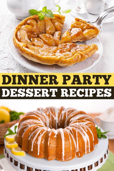 These dinner party desserts will make you the hostess with the mostess! From cakes to pies, to brownies and cupcakes, these recipes will leave your guests delighted. Dessert For Small Dinner Party, Easy Dinner Party Dessert Ideas, Chocolate Chip Pizza, Easy Dinner Party Desserts, Dinner Party Dessert, Dinner Party Desserts, Lunch Party, Cake Frosting Recipe, Make Ahead Desserts