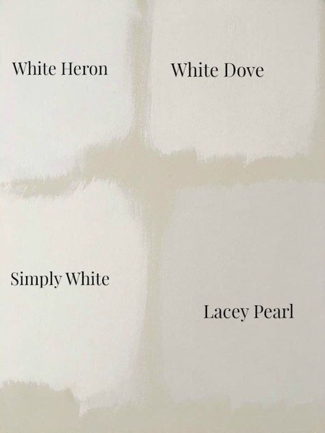 Comparing different shades of Benjamin Moore's most popular whites, How to Pick a White Paint Color | Rooms FOR Rent Blog Interior Paint Colors For Living Room, White Paint Color, White Heron, Interior Paint Colors Schemes, Benjamin Moore White, Paint Color Schemes, Diy Casa, Benjamin Moore Paint, White Paint Colors